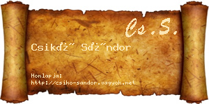 Csikó Sándor névjegykártya