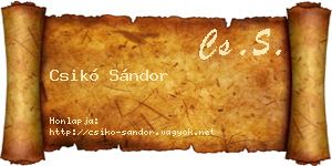 Csikó Sándor névjegykártya