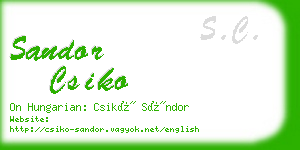 sandor csiko business card